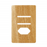 Placa p/ 2 Interruptores + Tomada 4x2 - Novara  Avelã